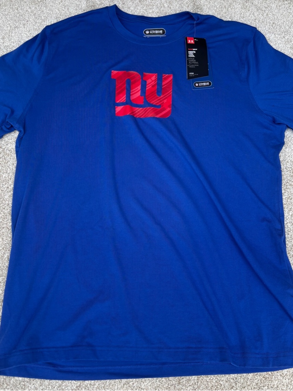 NFL Combine Under Armour New York Giants Heat Gear Women's Size Large Blue NWT
